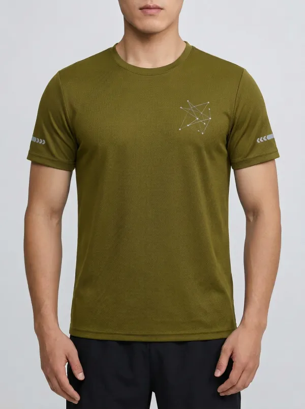 Men's Geometric Constellation Printed Reflective Quick-Dry Sports T-Shirt