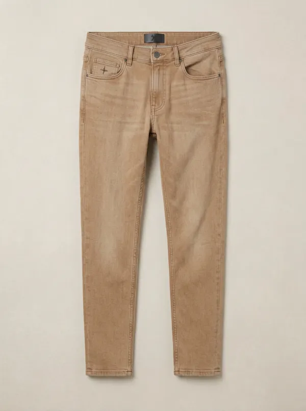Men's Classic Comfort Cross Logo Embroidered Stretch Denim Jeans
