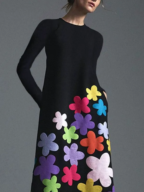 Floral Long Neck Maxi Dress