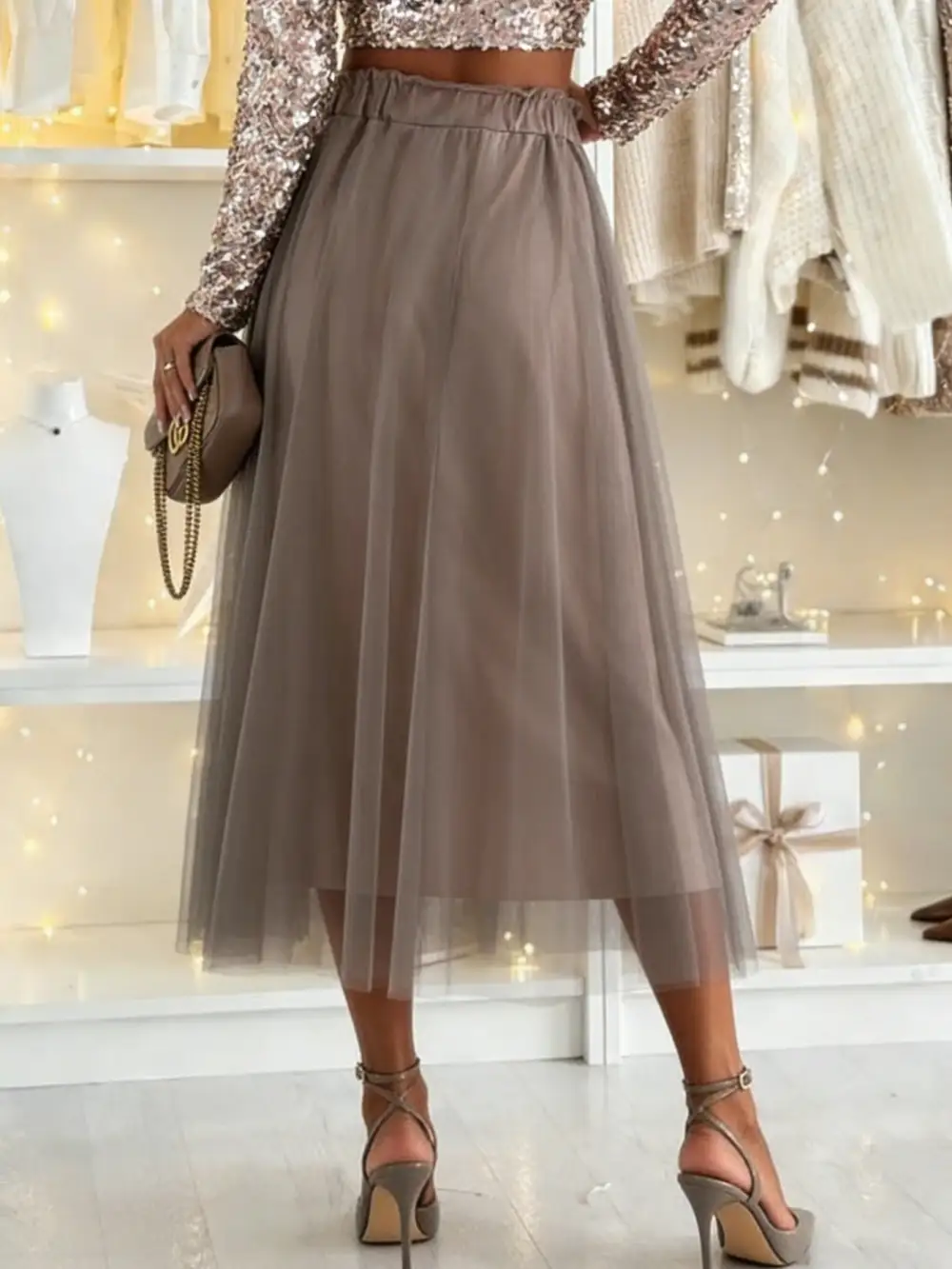 Line Mesh Skirt