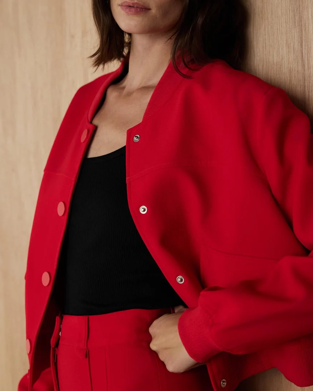 Buttoned Cropped Jacket