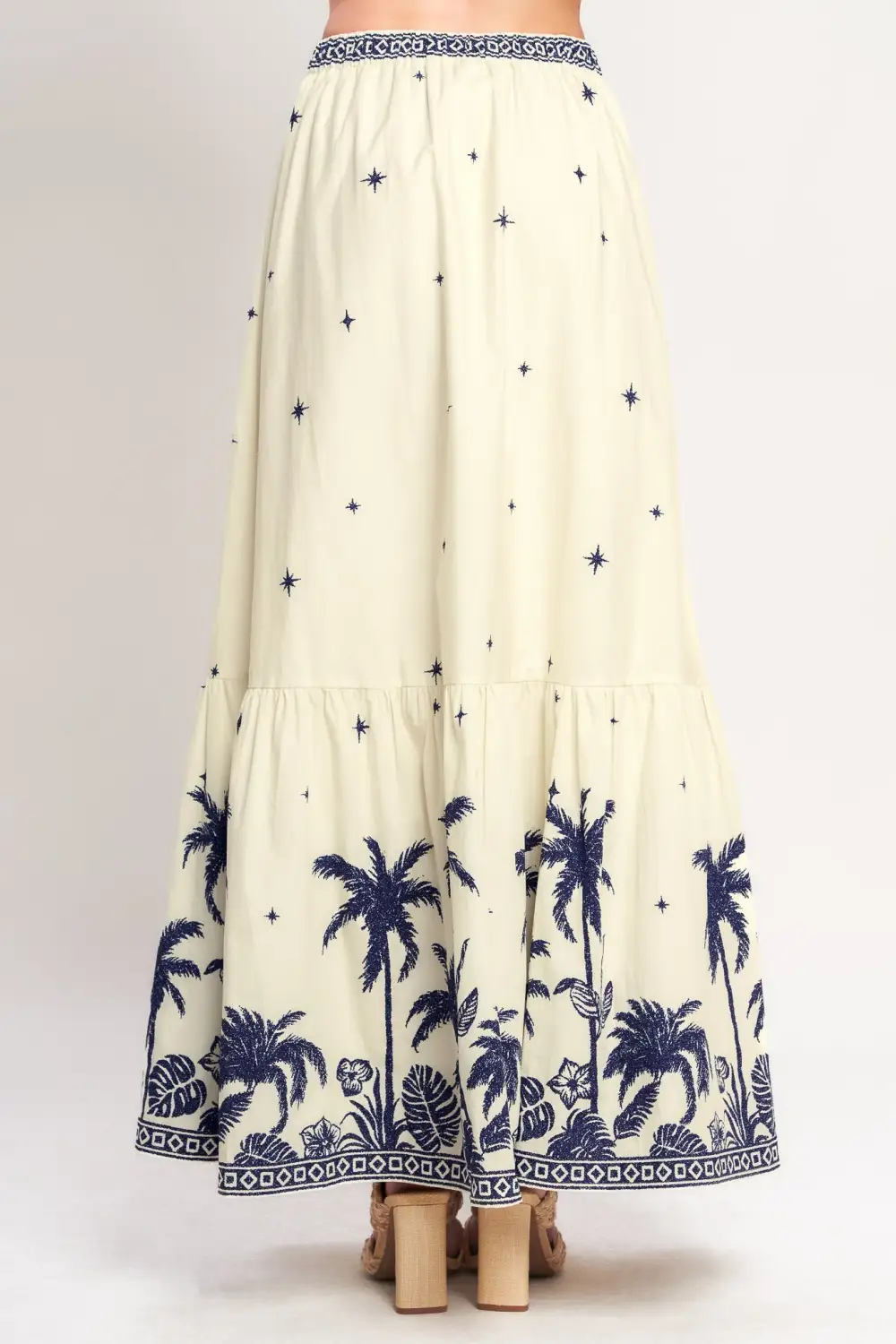 Sequin Elastic Waist Maxi Skirt