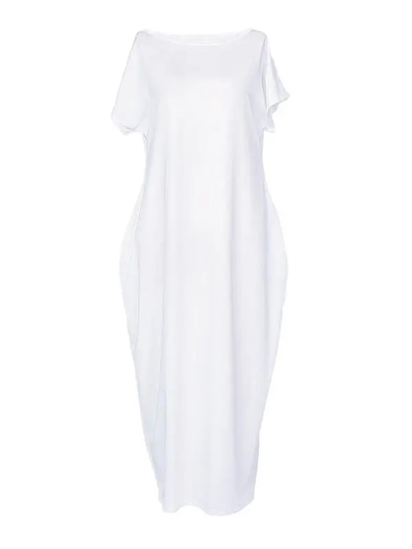 Women'S Solid Color Batwing Sleeve Lounge Dress, Casual Elegant Comfy Short Sleeve Baggy Nightdress For Daily Wear, Ladies Sleepwear For All Seasons, Womenswear, Night Gown Women