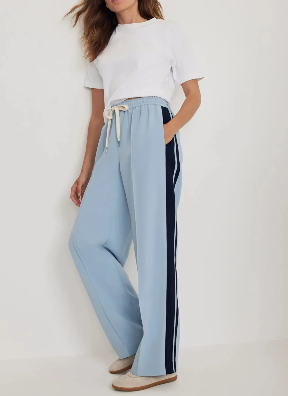 Casual Style Side Stripe Trousers