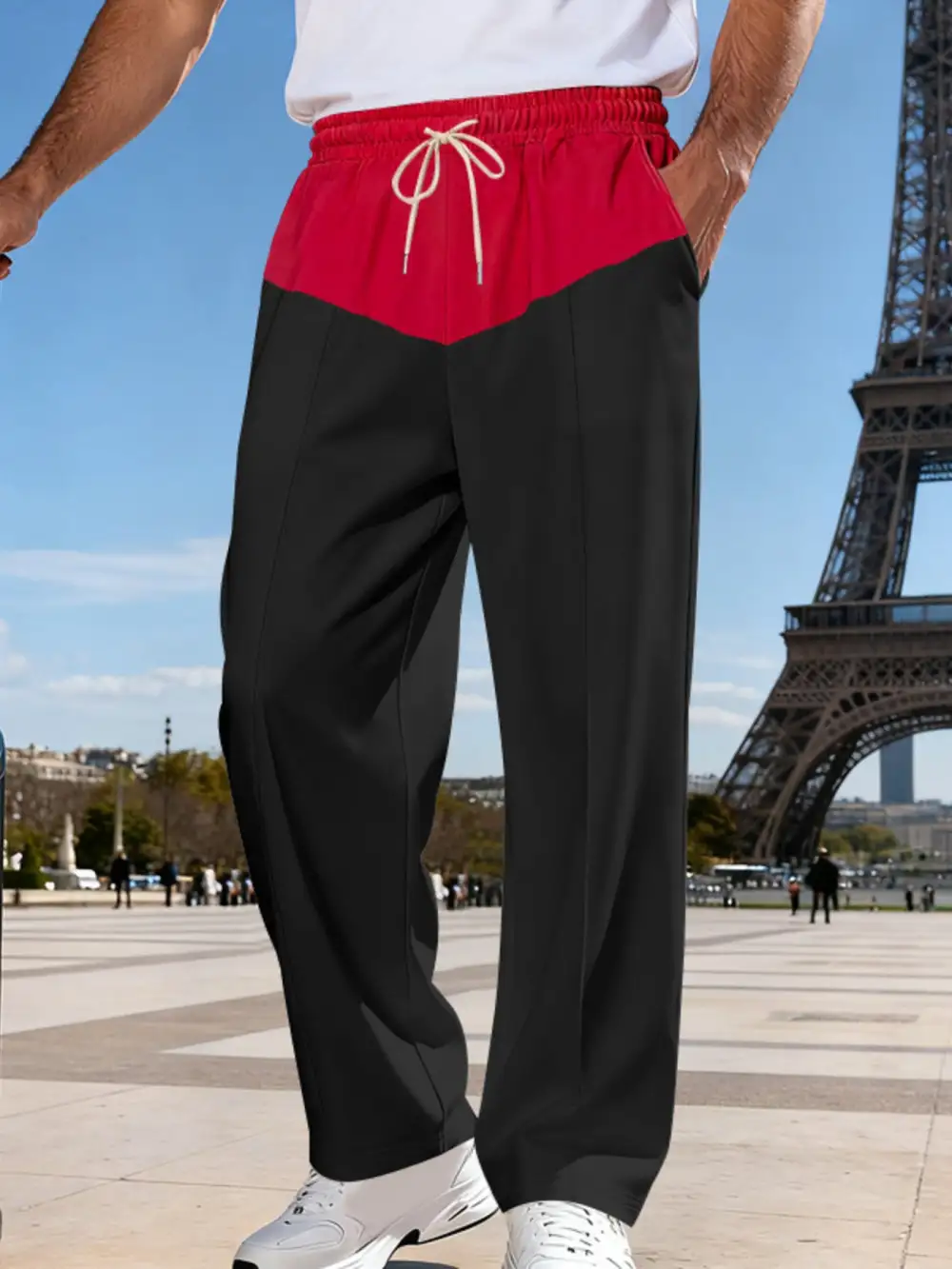 Men's Full Size Two Tone Relaxed Fit Pants