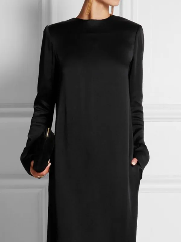 Round Long Neck Maxi Dress