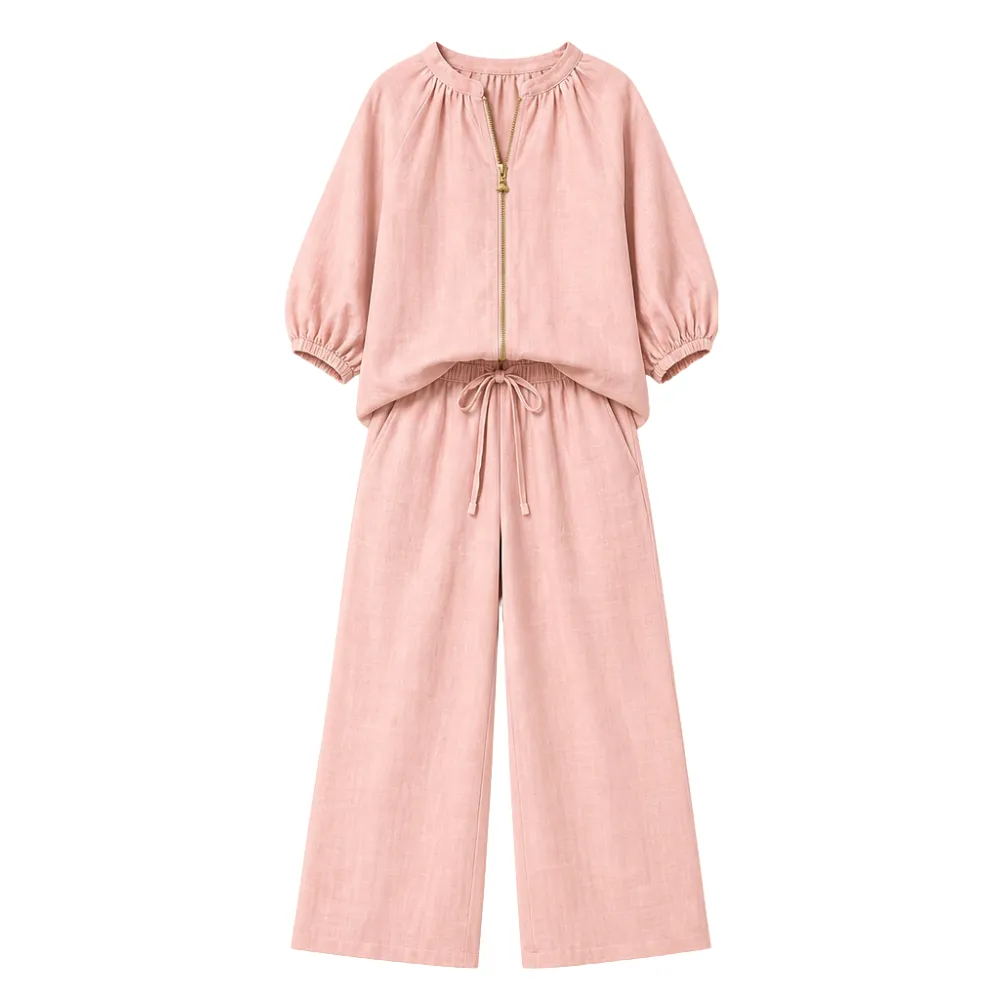Zip Front Two Piece Set
