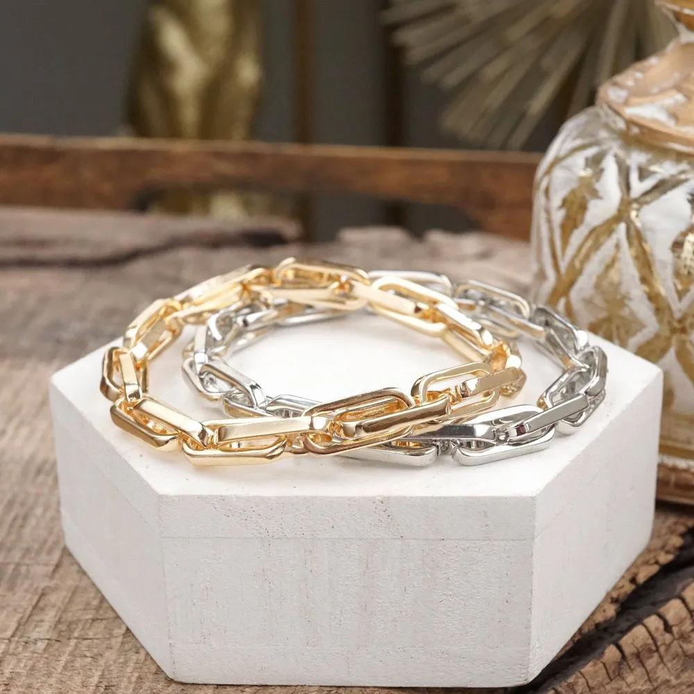 Chunky Paperclip Stretch Bracelet