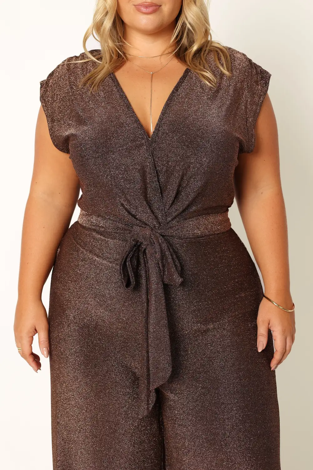 Modern V-Neck Wide-Leg Sleeveless Jumpsuit