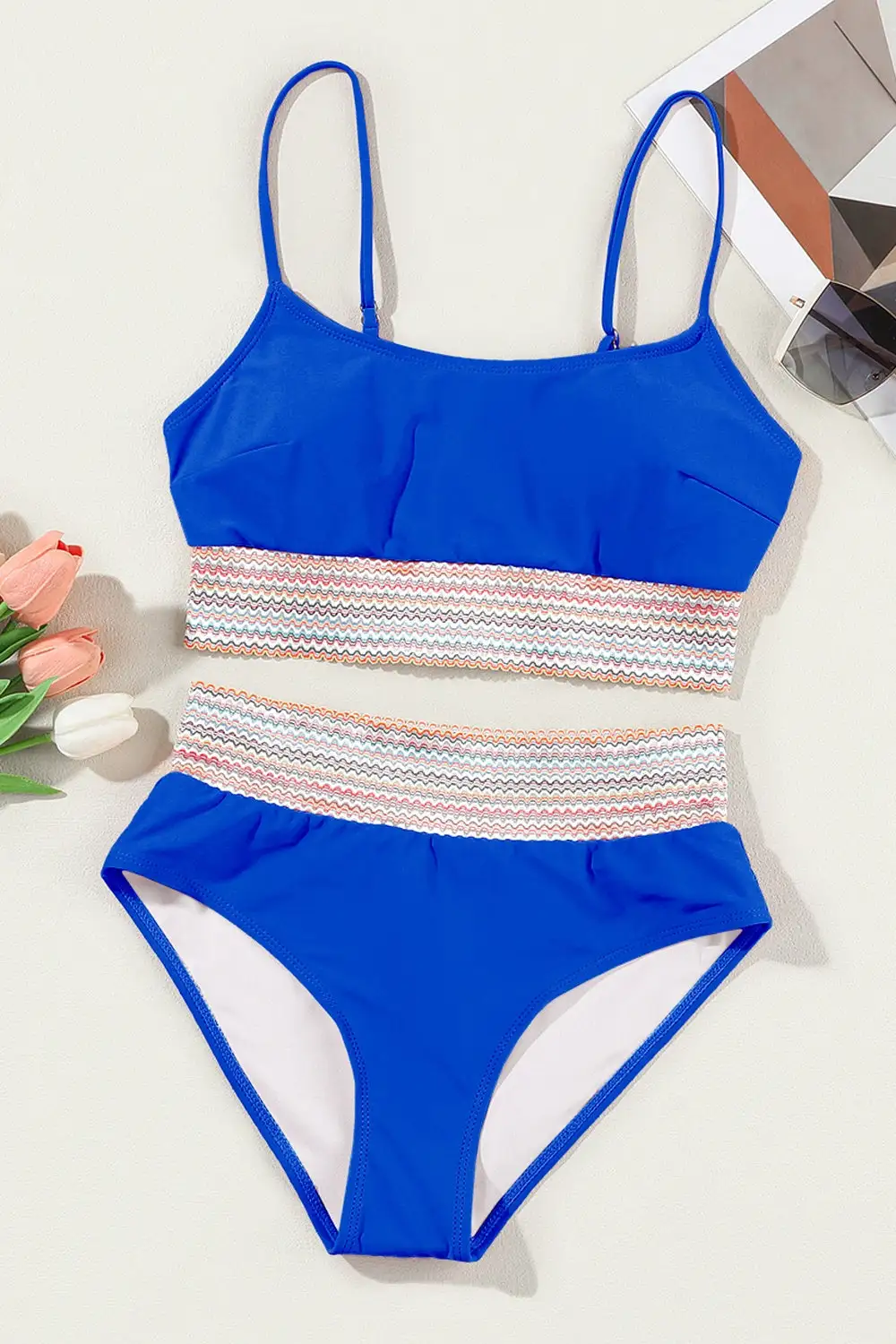 Scoop Neck Spaghetti Strap Bikini Set Accessory
