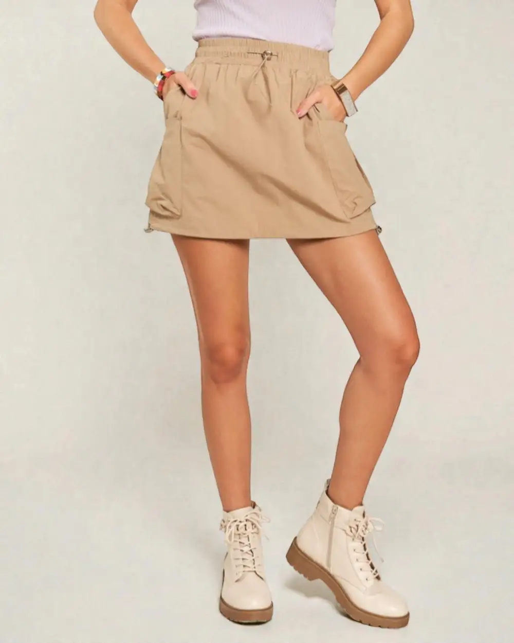 Relaxed Utility Drawstring Skort