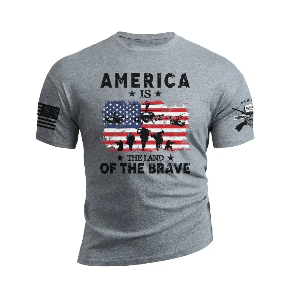 AMERICA IS THE LAND OF THE BRAVE GRAPHIC TEE