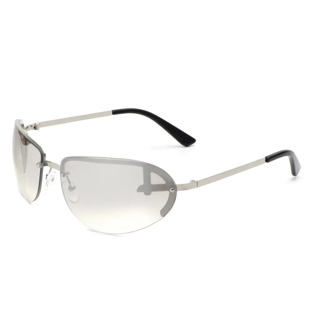 Knit Oval Round Frame Sunglasses