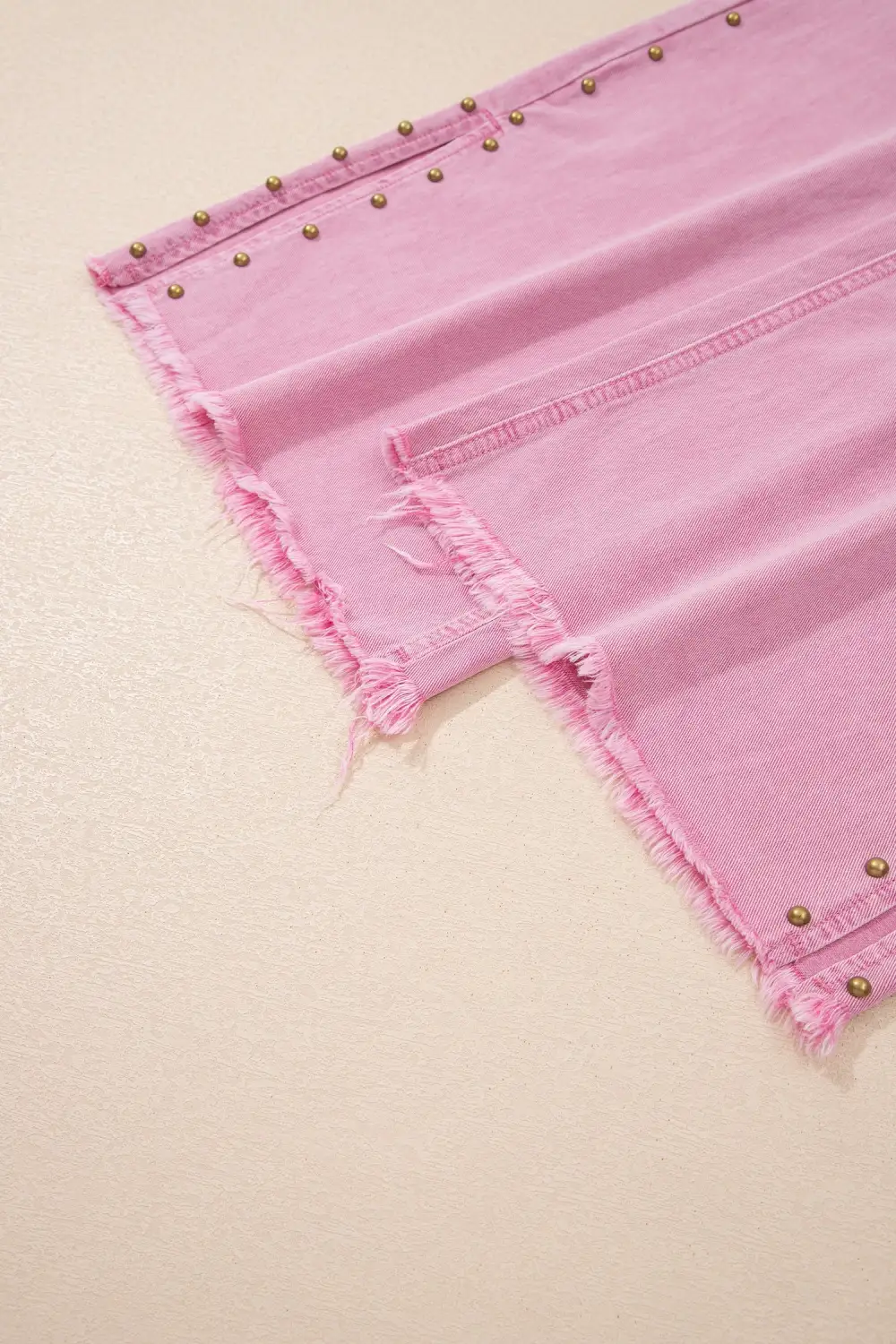 Beaded Side Detail Split Loose Jeans