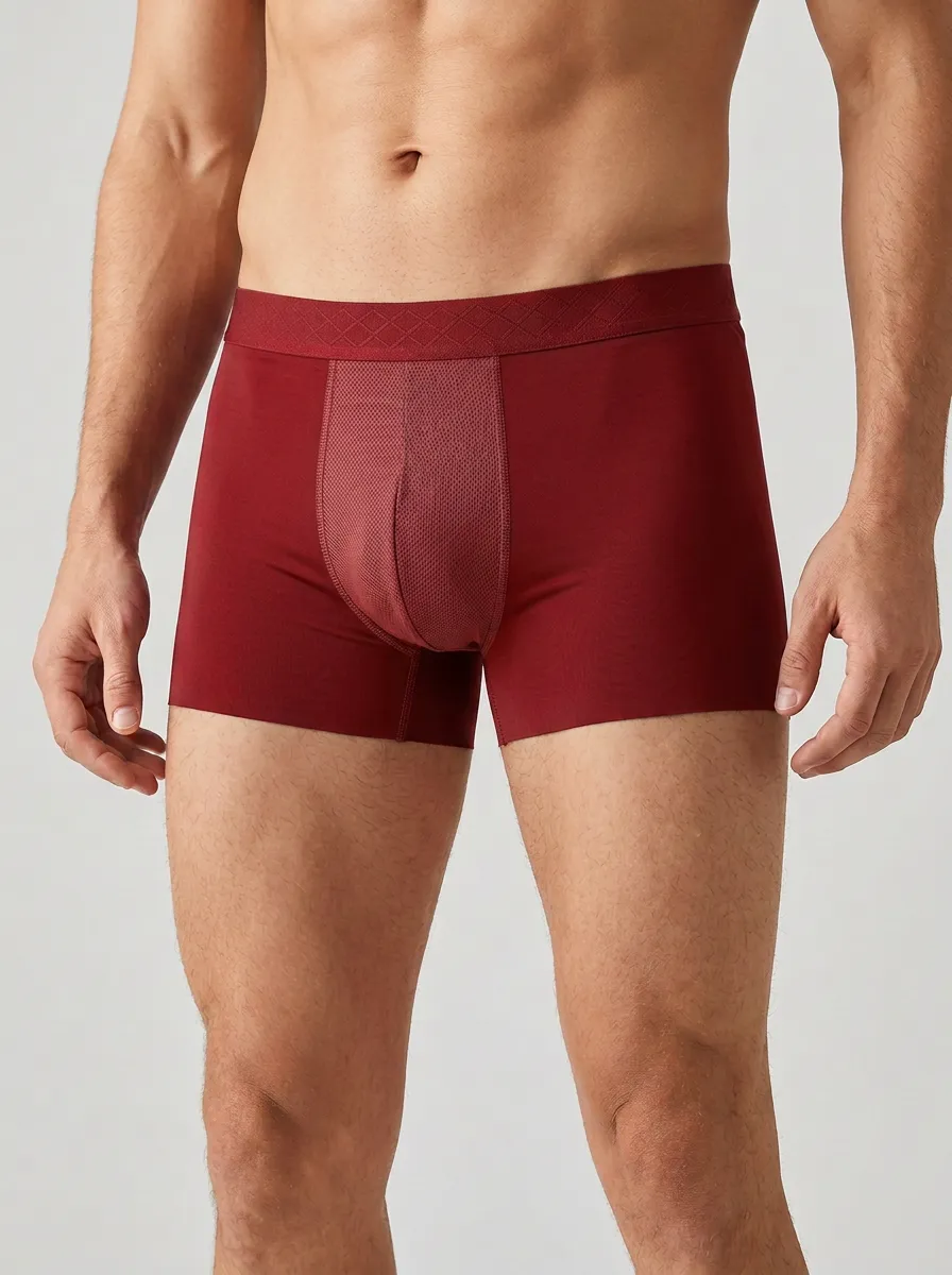Men's Athletic Performance Mesh-Panel Printed Boxer Briefs