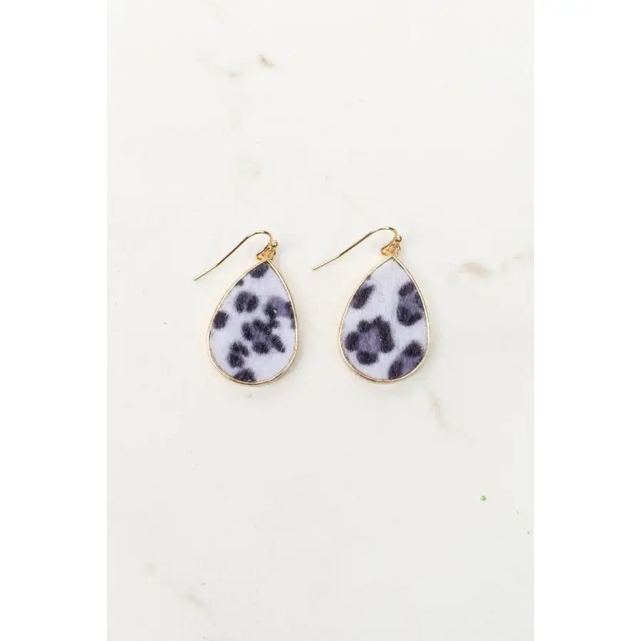 And Leopard Drop Earrings Gold