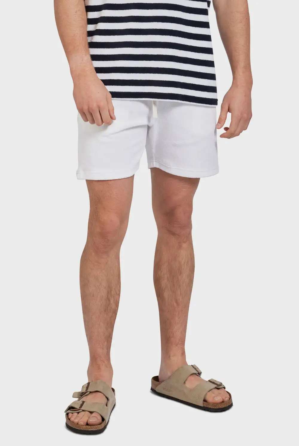 White Linen Blend Shorts