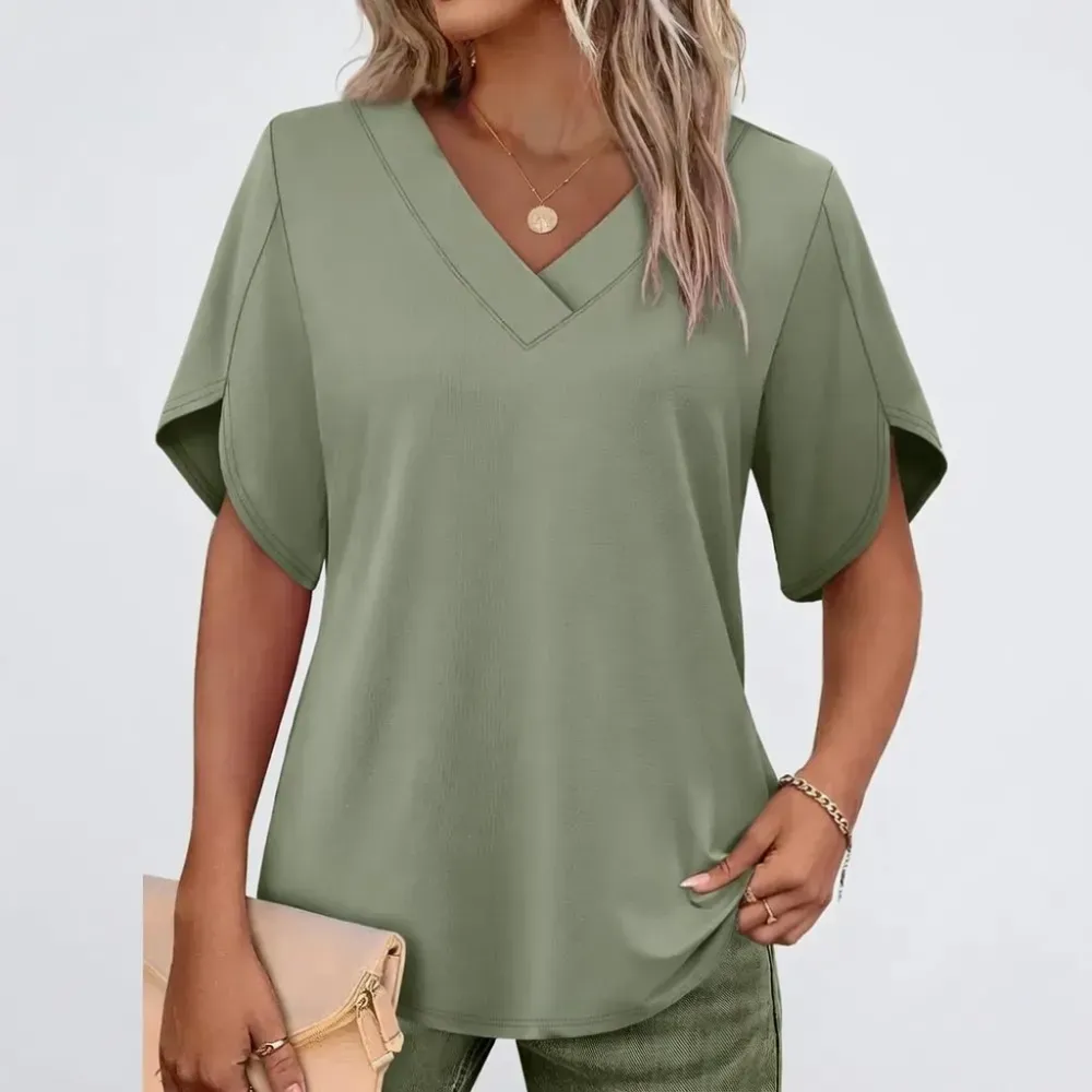 Womens Short Sleeve V Neck Dolma -- 1 for as low as $1.25