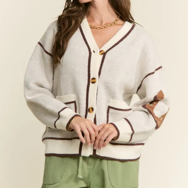 Classic Ribbed Dropped Shoulder Cardigan