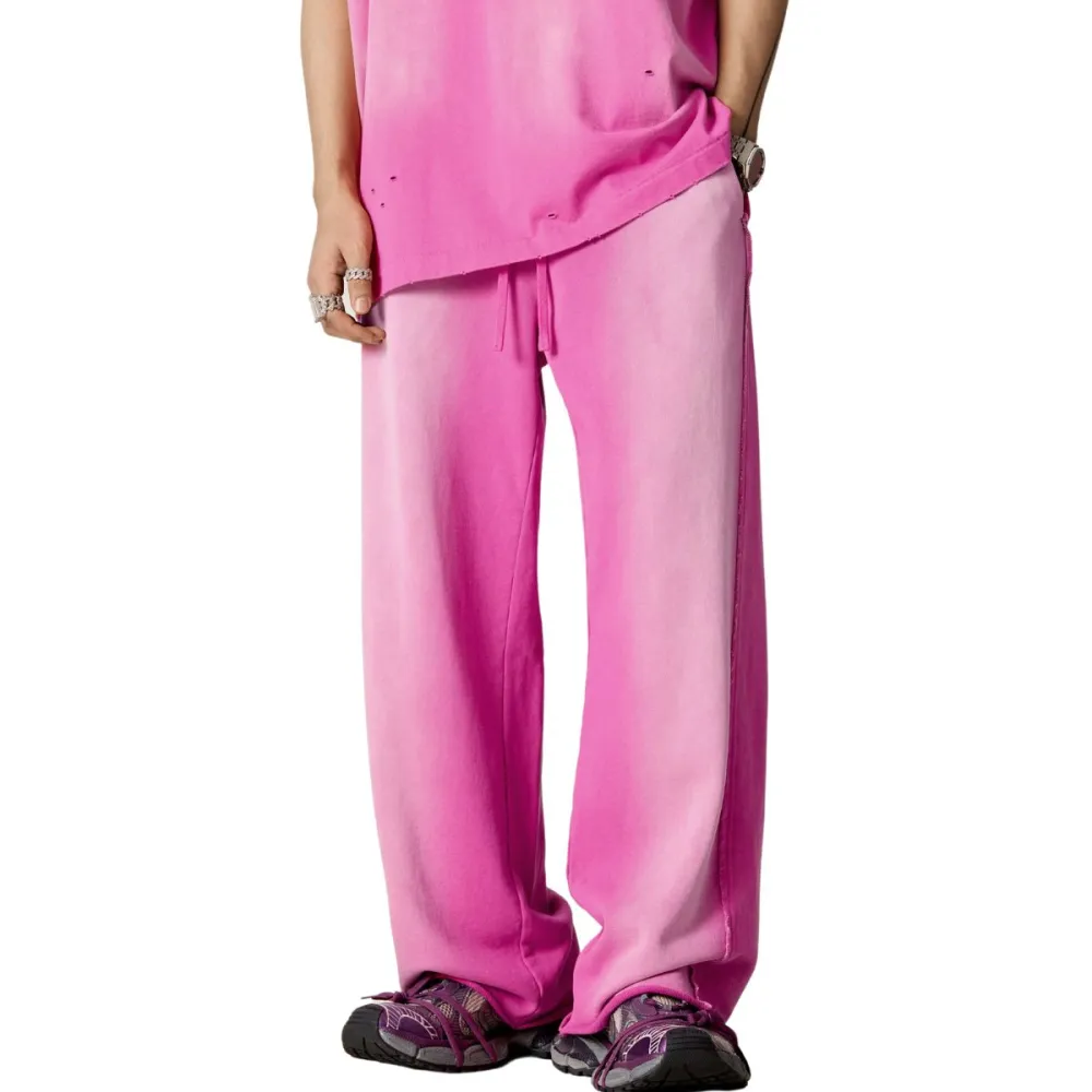 Washed Raw Edge Baggy Fit Men's Sweatpants