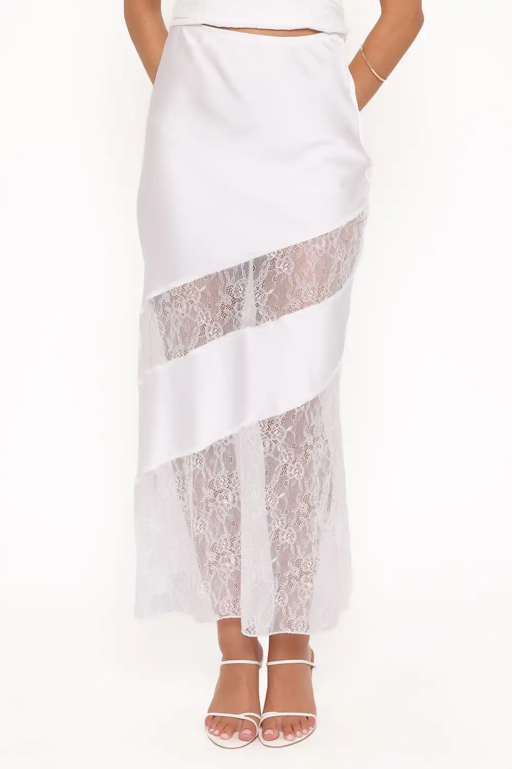 Sheer Satin Lace Skirt