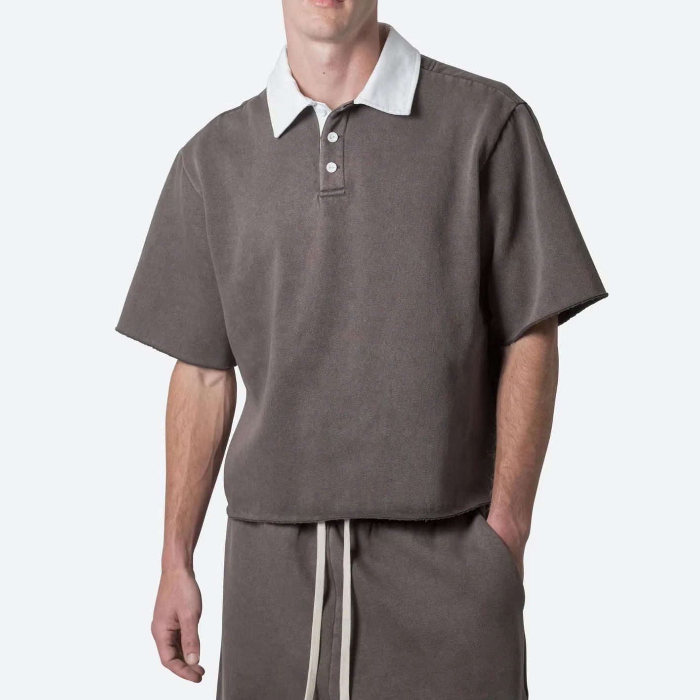 Men's Oversized Colorblock Polo T-Shirt