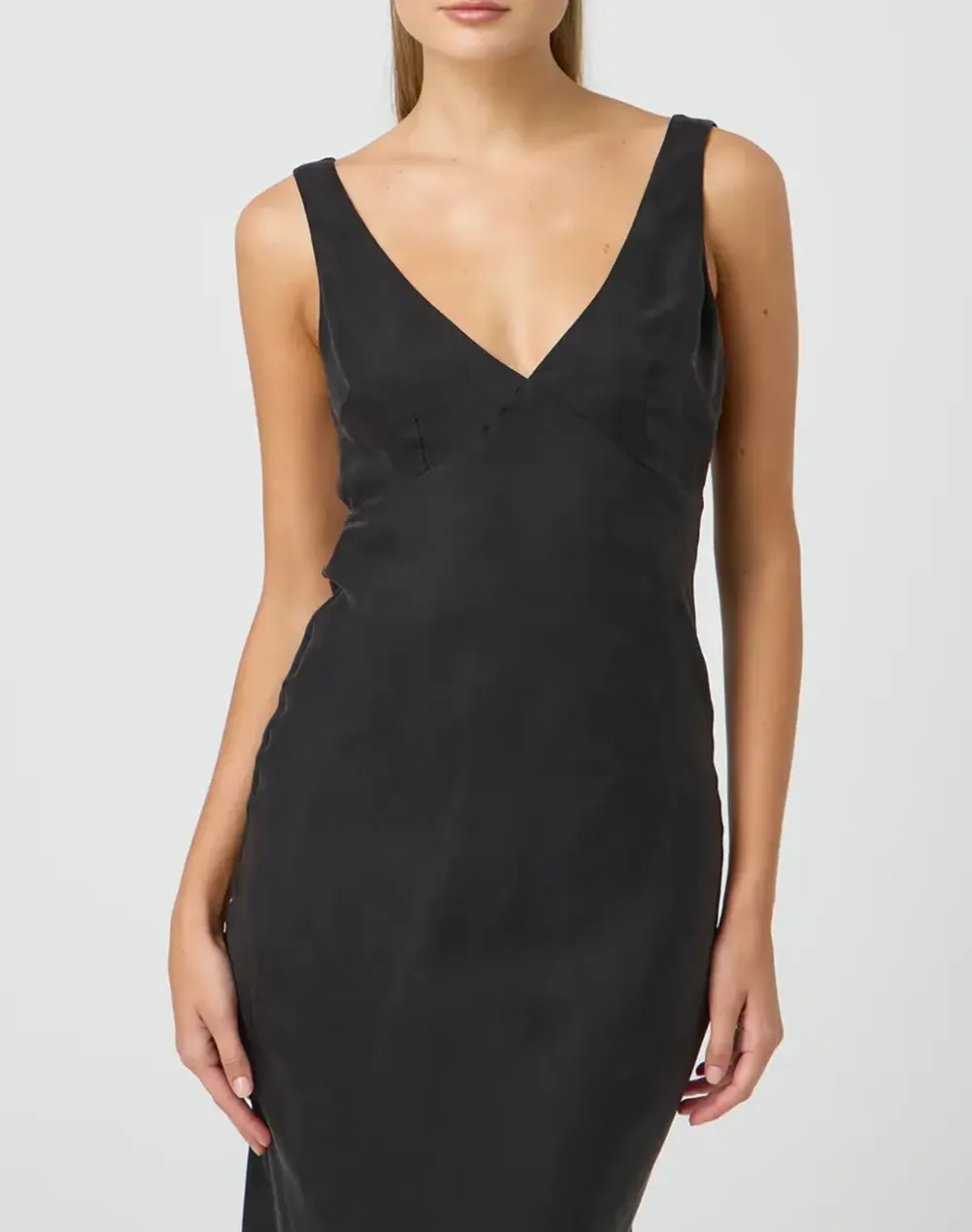 Slight V Front Maxi Dress