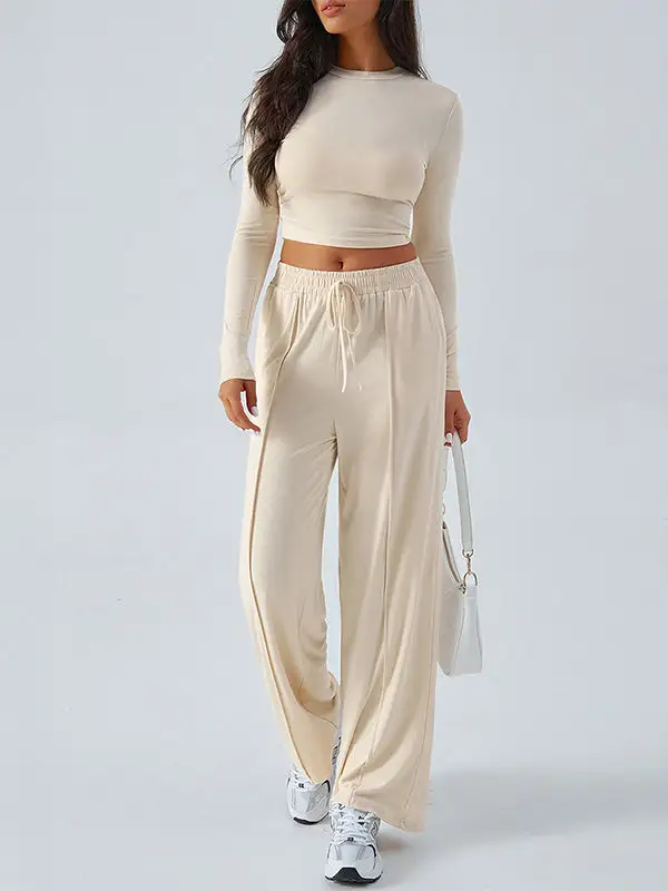 Long Sleeve Relaxed Tee And Pants Set