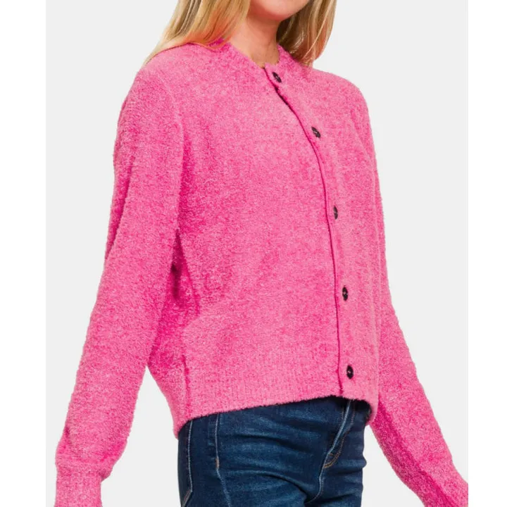 Button Down Long Sleeve Sweater Cardigan