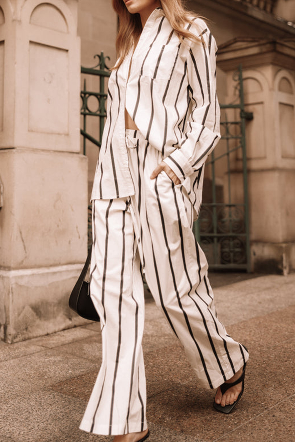 LEISURE CREAM STRIPE PANT