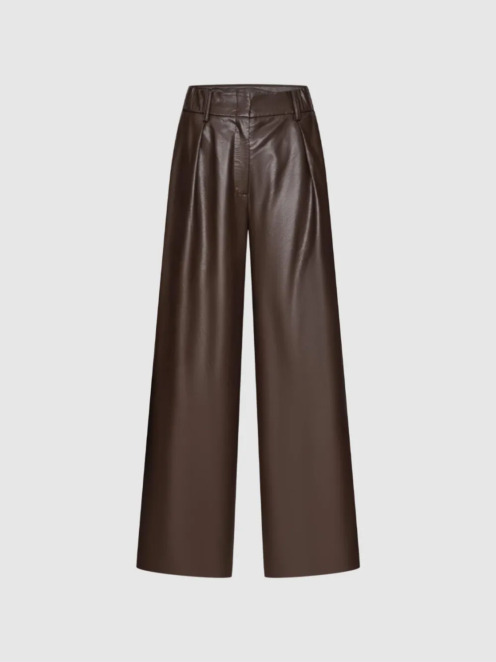 Ladies' Brown Retro-Style Wide-Leg Trousers