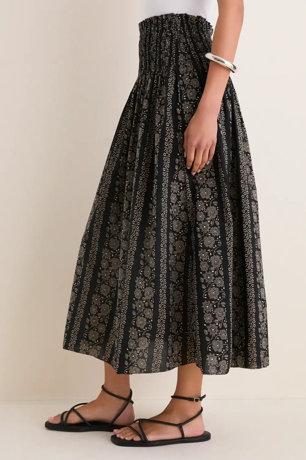 Refined Refined Cotton Floral Midi Skirt