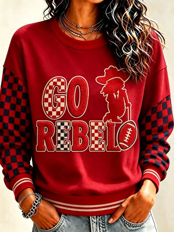 Women'S Retro Rugby Round Neck Sports Shirt