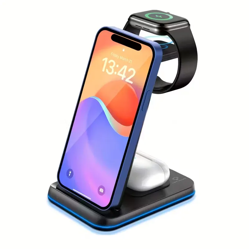 Modern 3-in-1 Wireless Charger Dock