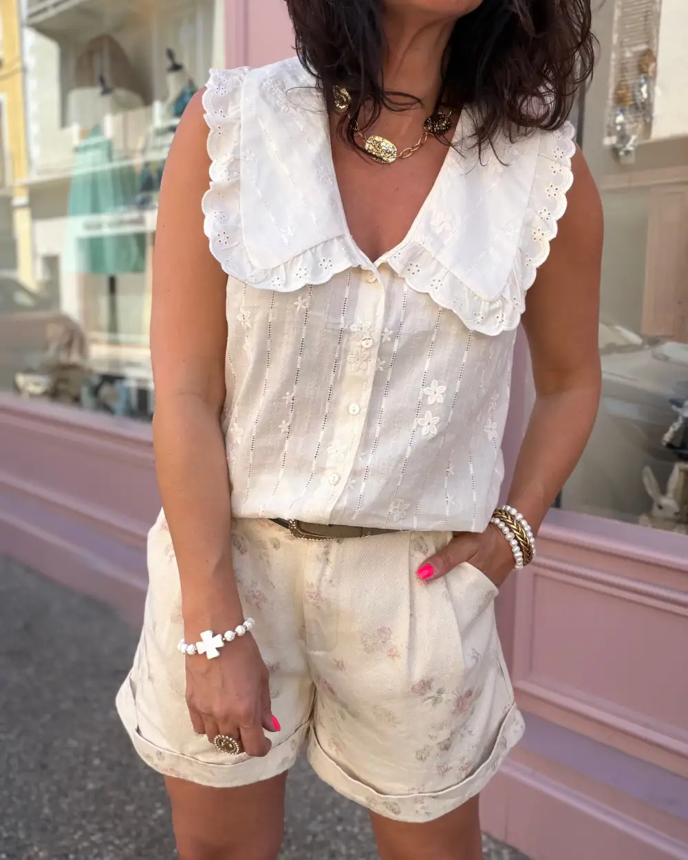 Classic Cotton Embroidered Tank Top