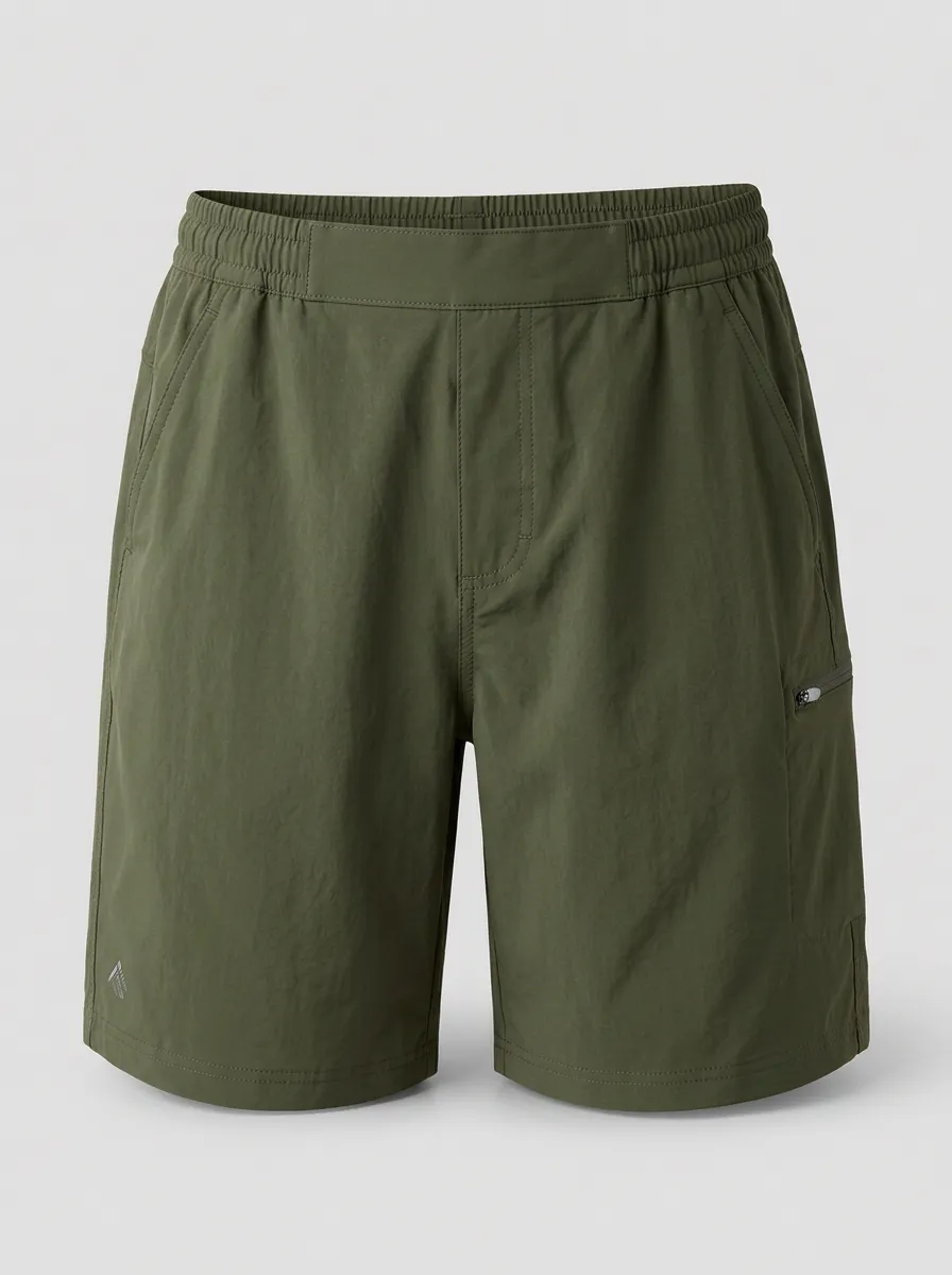 Men's Olive Green Utility Performance Shorts - Design B