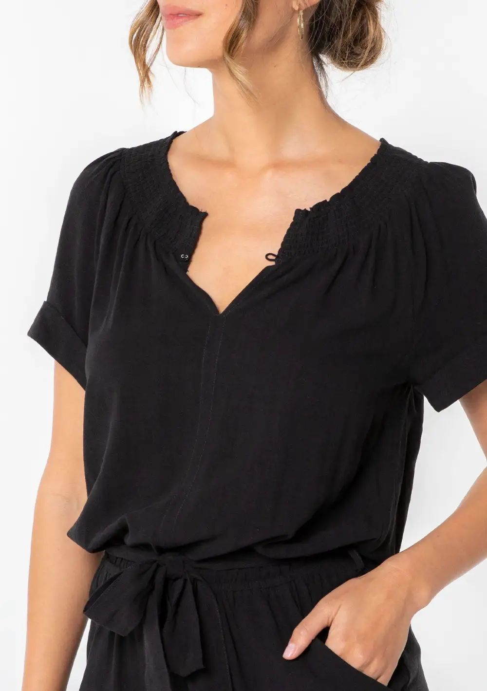 Tied Short Sleeve Romper