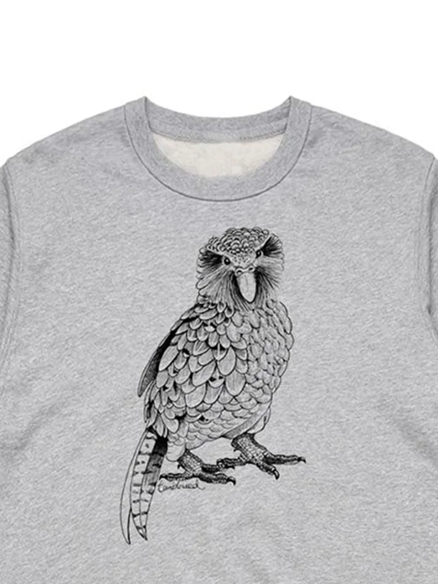 Simple and fashionable owl parrot animal pattern versatile casual sportswear shirt
