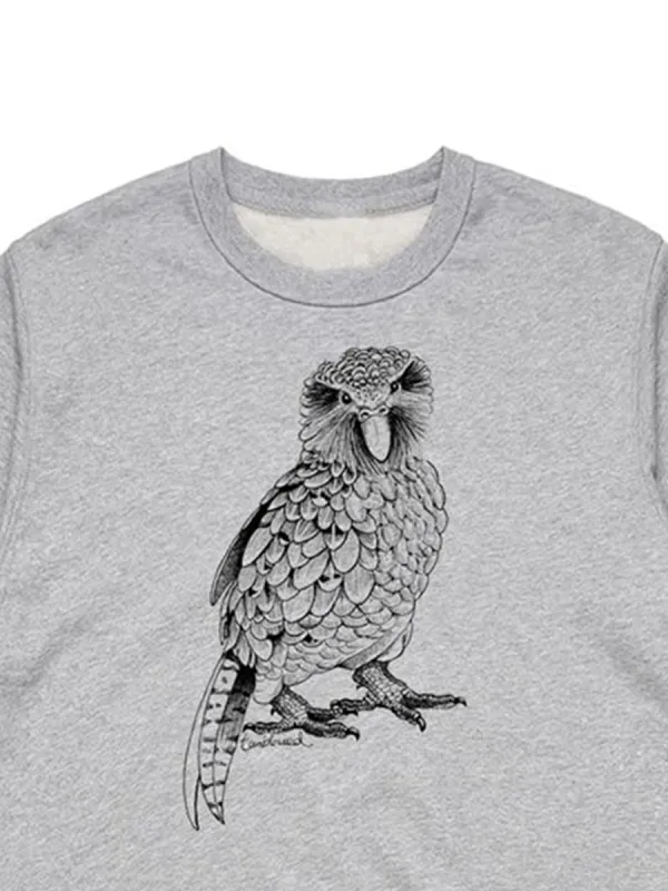 Simple and fashionable owl parrot animal pattern versatile casual sportswear shirt