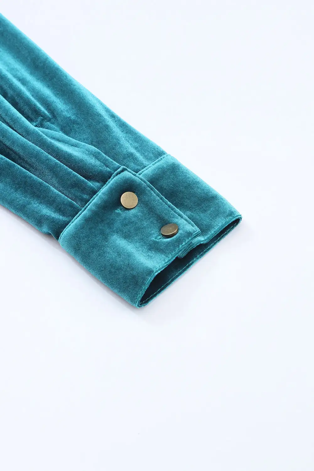 Velvet Frilled Button Front Top