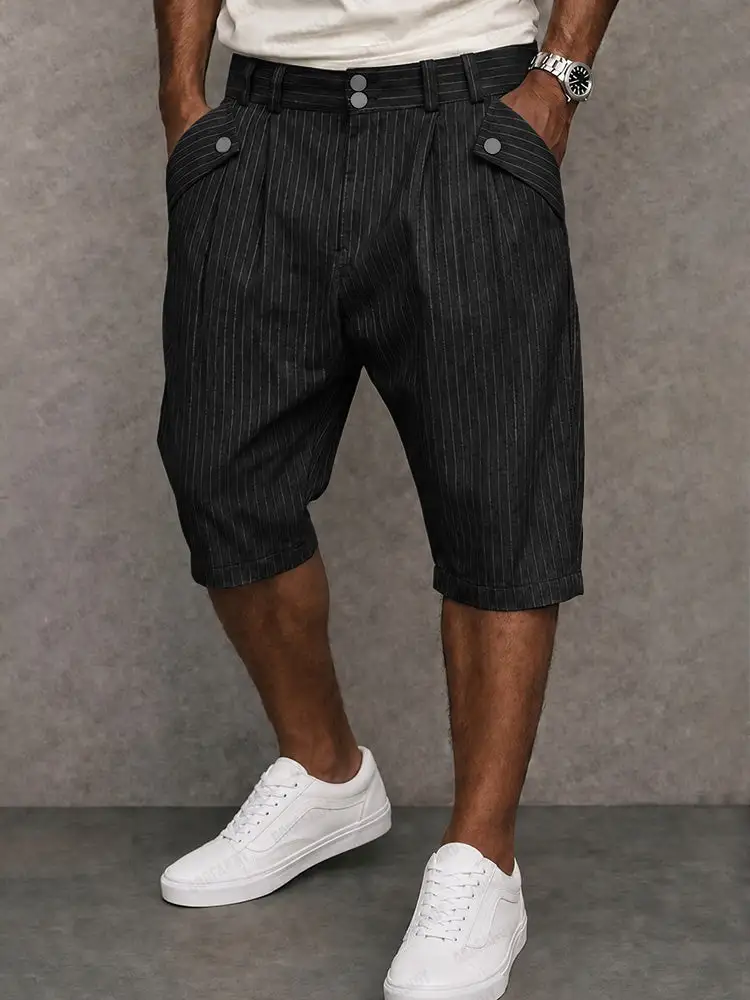 Men's Smart Casual Pinstripe Shorts