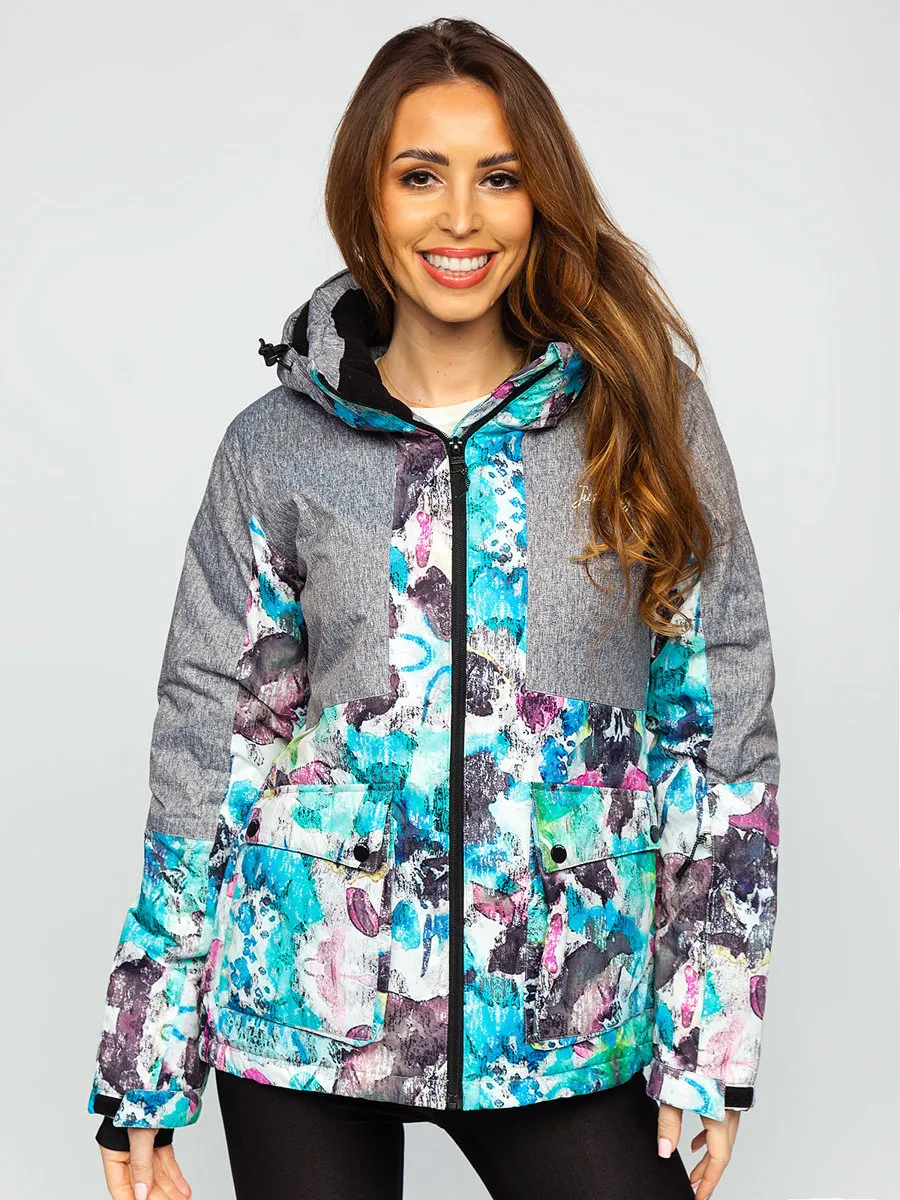 women's gray winter jacket with hood