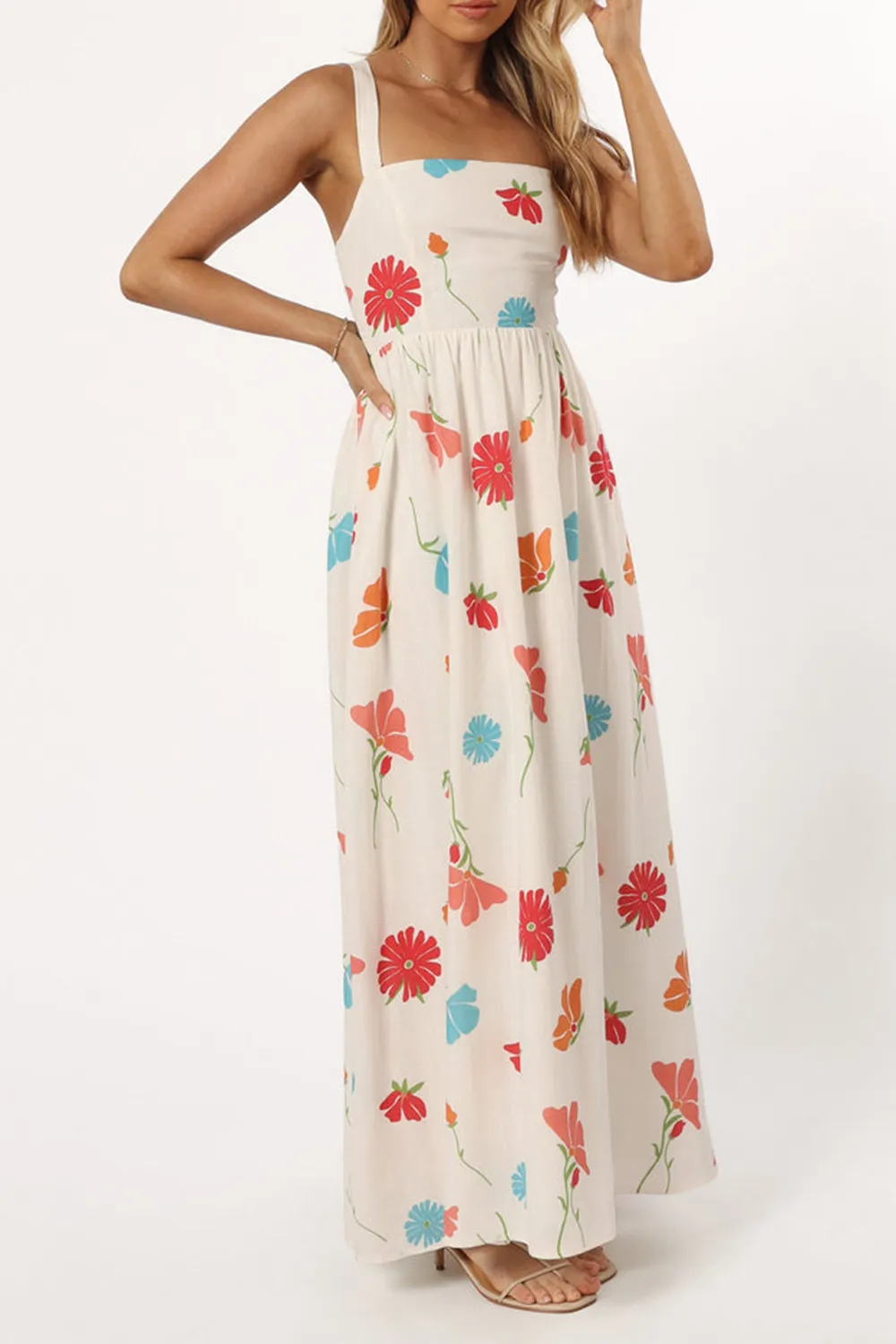 SWEET PRINT STRAP DRESS