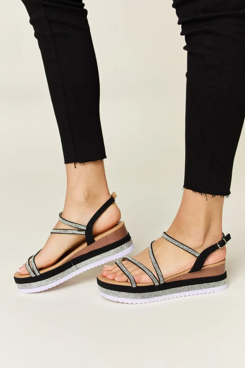 Everyday Wedge Rhinestone Sandals