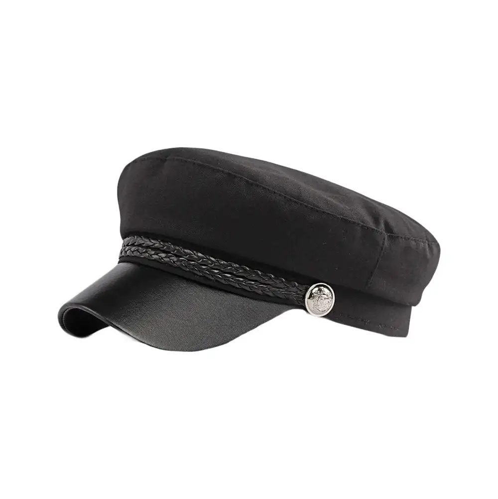 Cotton Faux Leather Sun Visor