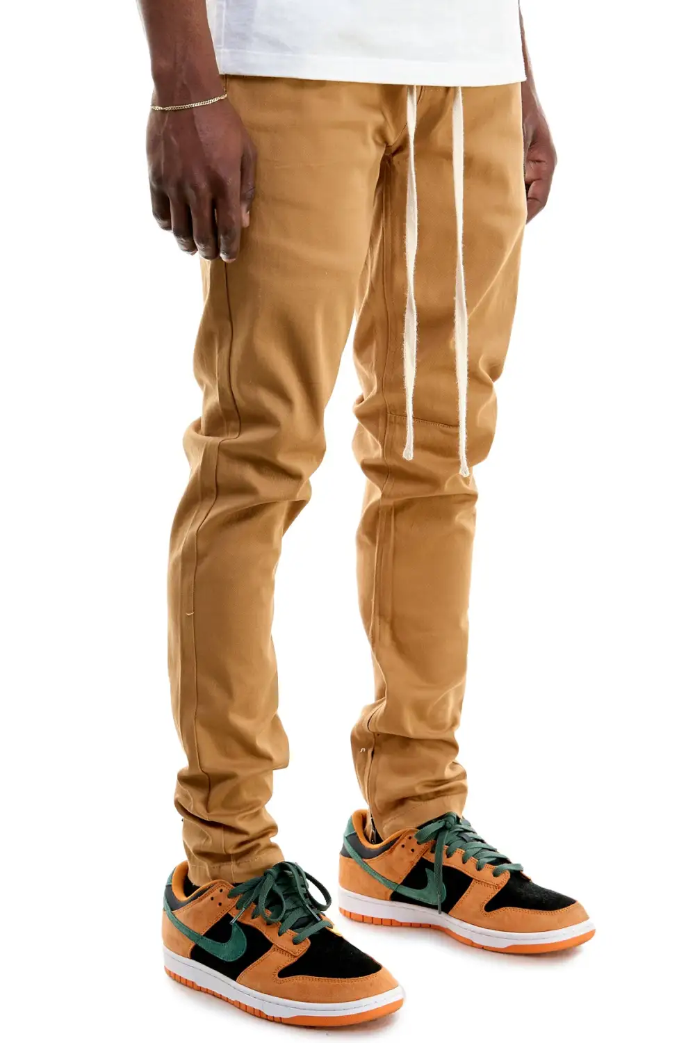 Men's Clean Skinny Raw Hem Zip Detail Pants