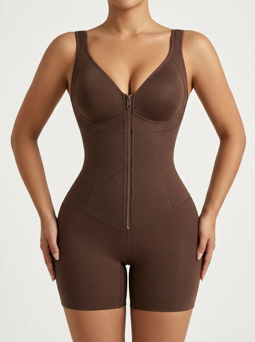 Modern Easy-Fit Women's Zip-Front Shaping Bodysuit