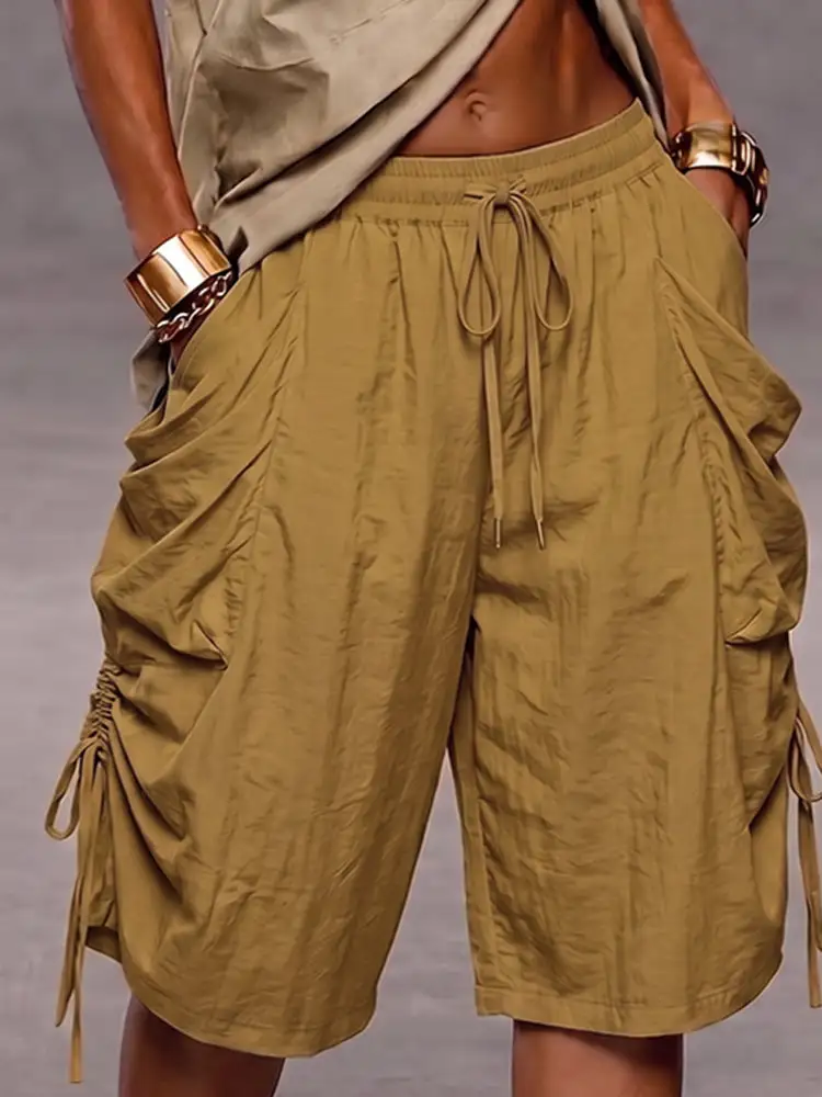 Men's Utility Baggy Drawstring Cargo Shorts