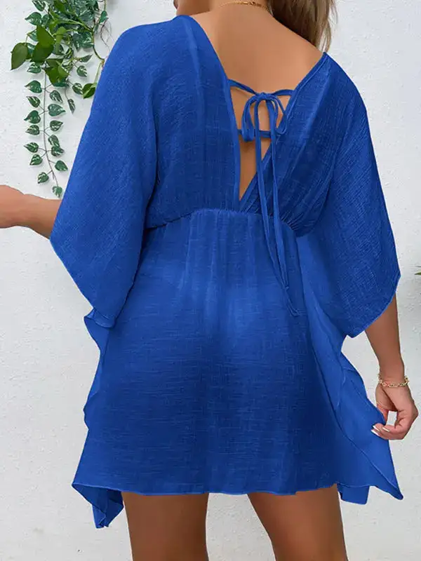 Drop Shoulder Loose Clean Swim Cover Up