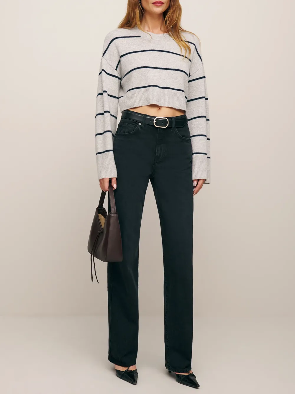 Dark Wash High Rise Straight Jeans